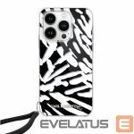 Cits mobilo telefonu aksesuārs Karl Lagerfeld  Karl Lagerfeld IML Zebra Pattern & Cord case for iPhone 15 Pro Max - black 