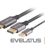 Monitoru piederums Lanberg  HDMI(M)->Displayport(M)  cable 1.8m 4K, Black 