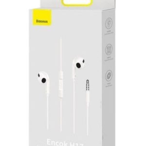 Vadu austiņas Baseus  Encok H17 3.5mm minijack wired headphones White