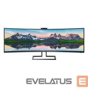 Monitors Philips  SuperWide curved LCD display 499P9H/00	 48.8 ", VA, Dual QHD, 5120 x 1440 pixels, 32:9, 5 ms, 450 cd/m², Black, Headphone out 