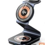 Bezvadu lādētājs Duzzona  W21 3-in-1 15W Wireless Charging Stand Teléfono Auricador de Auriculares Cargador (certificado Qi2) Black