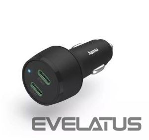 Auto lādētāji Hama  Fast charging Auto PD/QC 45W (2X USB-C) Black