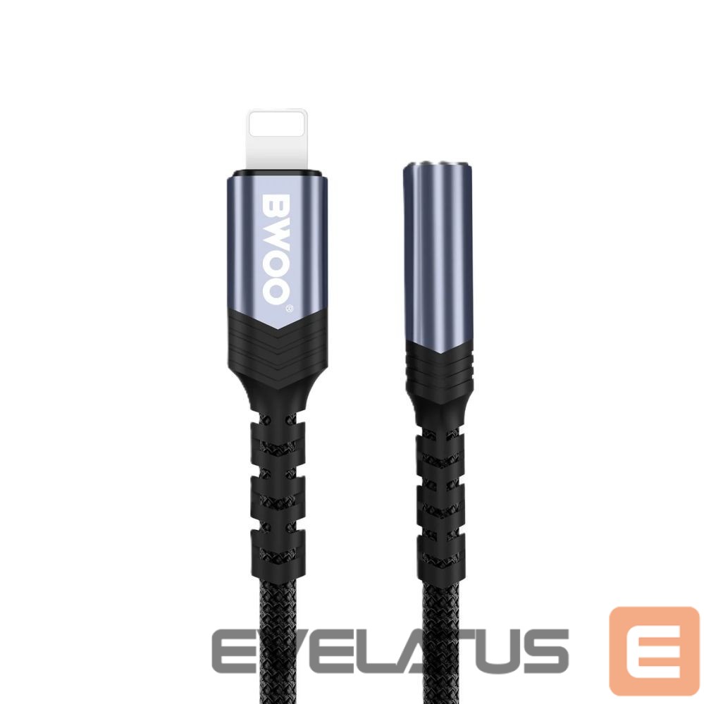 Parveidotājs BWOO Adapter AUX 3.5mm - Lightning Black BZ48