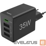 Adapteris Hama  Charger 35W PD USB-C + 3USB-A Black