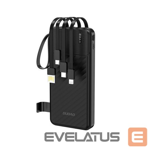 Ārējais akumulators Dudao Dudao K11 10000mAh Powerbank with Built-in Cables Black
