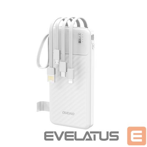 Ārējais akumulators Dudao Dudao K11 10000mAh Powerbank with Built-in Cables White