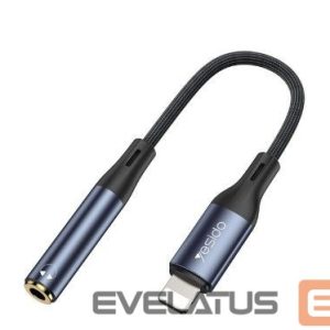 Audio kabelis yesido  YAU37 Lightning Port Aluminum Alloy Nylon Audio Adapter Cable |Lightning To 3.5mm Adapter For Iphone Black