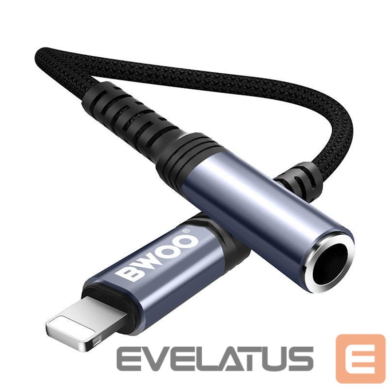 Parveidotājs BWOO Adapter AUX 3.5mm - Lightning Black BZ48