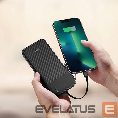 Ārējais akumulators Dudao Dudao K11 10000mAh Powerbank with Built-in Cables Black