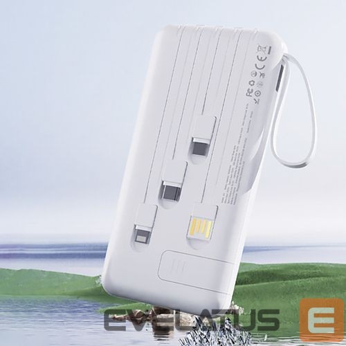 Ārējais akumulators Dudao Dudao K11 10000mAh Powerbank with Built-in Cables White