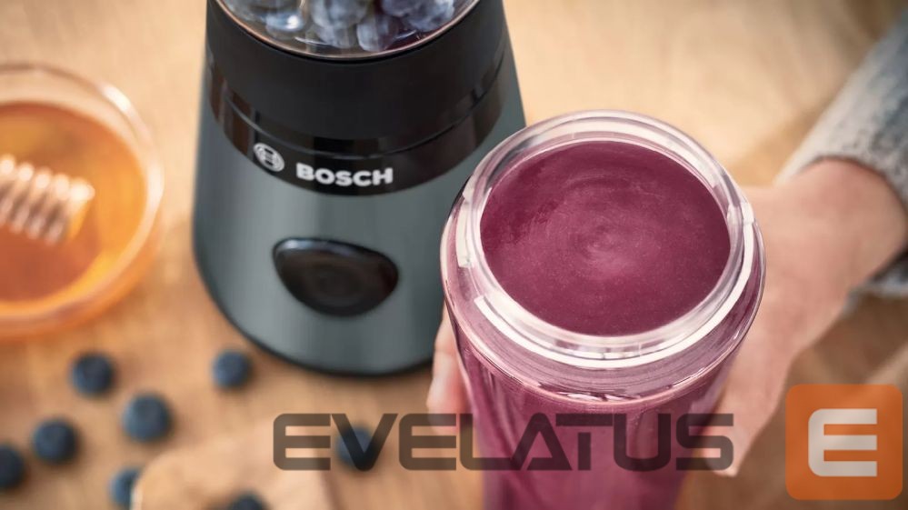 Mikseri un blenderi Bosch VitaPower ToGo Smoothie Maker MMB2111S Tabletop, 450 W, Jar material Tritan, Jar capacity 0.6 L, Ice crushing, Silver