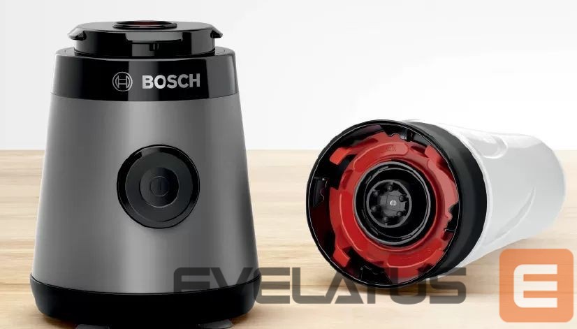 Mikseri un blenderi Bosch VitaPower ToGo Smoothie Maker MMB2111S Tabletop, 450 W, Jar material Tritan, Jar capacity 0.6 L, Ice crushing, Silver
