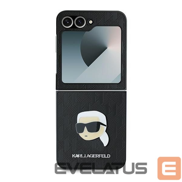 Aizmugurējais vāciņš Karl Lagerfeld Karl Lagerfeld Saffiano Monogram Case for Samsung Galaxy Z Flip 6 - Black