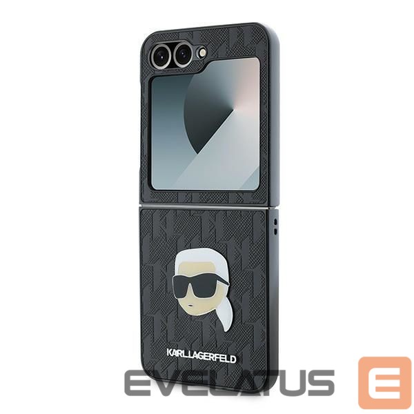 Aizmugurējais vāciņš Karl Lagerfeld Karl Lagerfeld Saffiano Monogram Case for Samsung Galaxy Z Flip 6 - Black