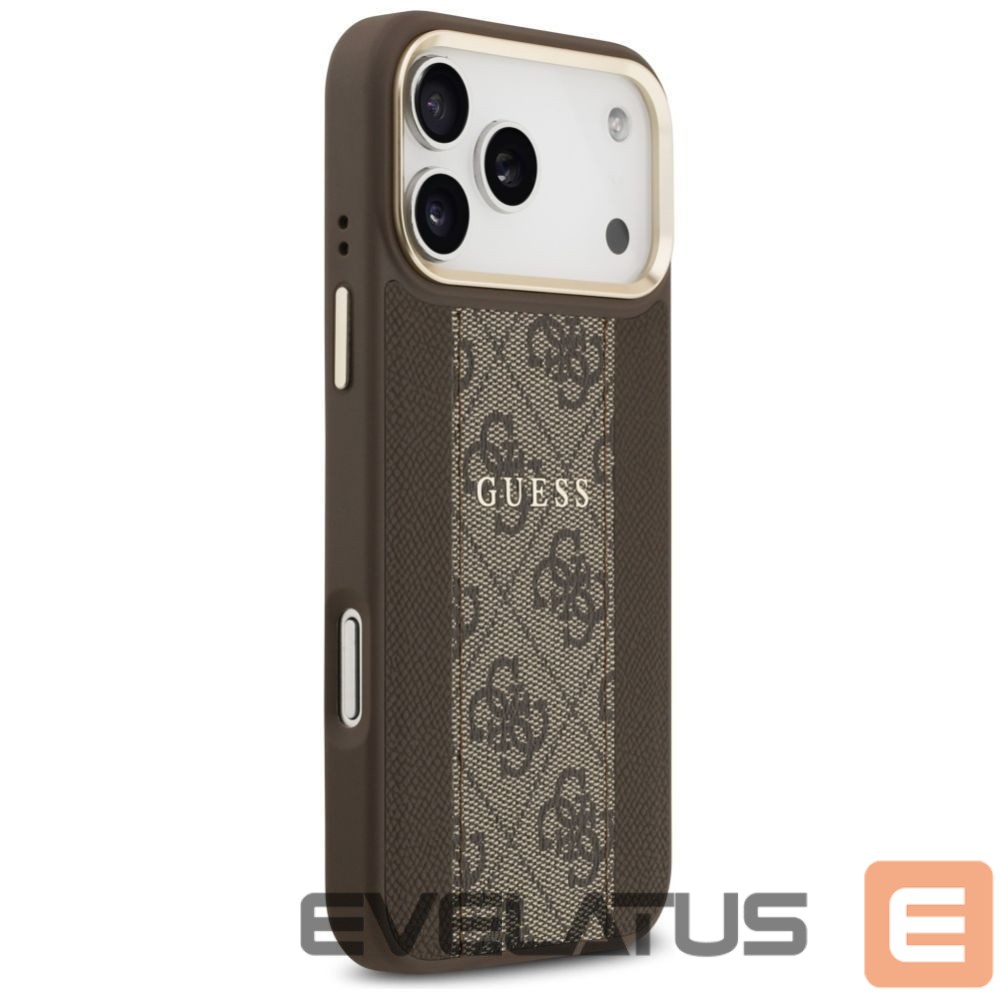 Citas preces Guess Guess 4G Stripe MagSafe case for iPhone 17 Pro Max - brown