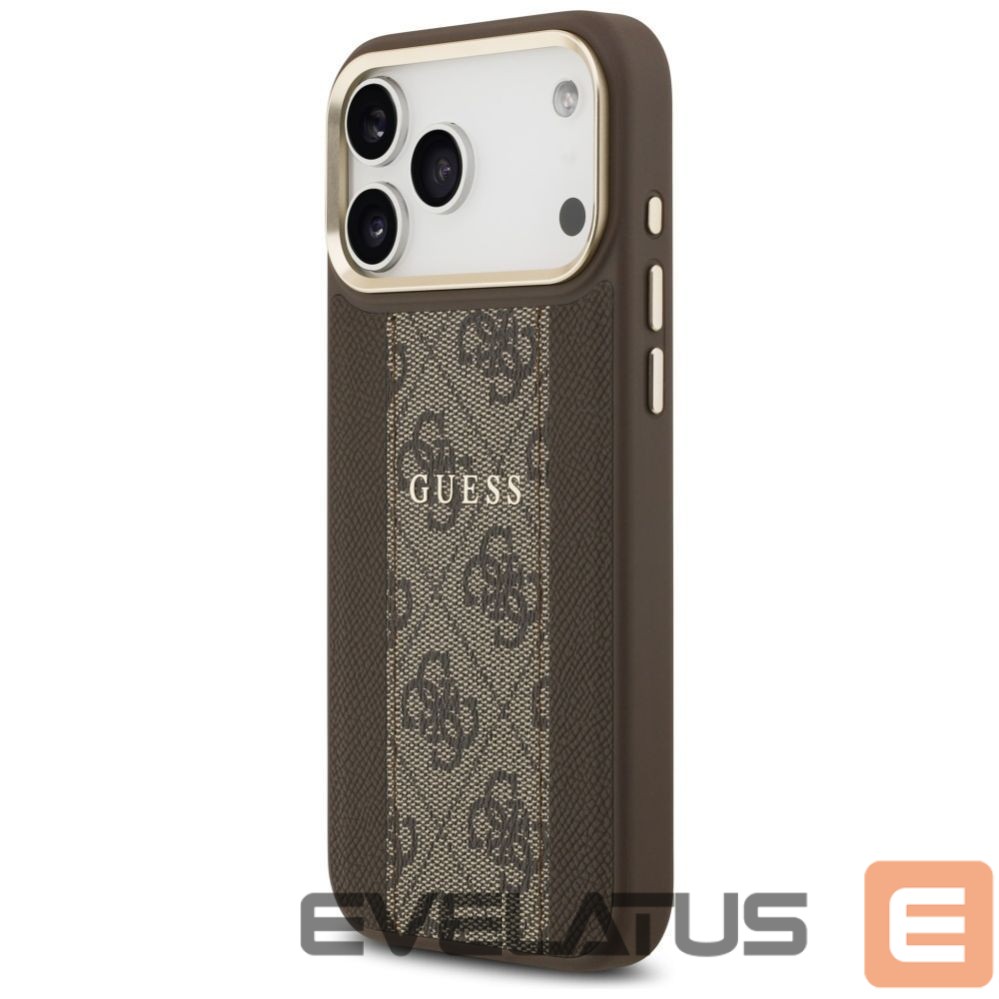 Citas preces Guess Guess 4G Stripe MagSafe case for iPhone 17 Pro Max - brown