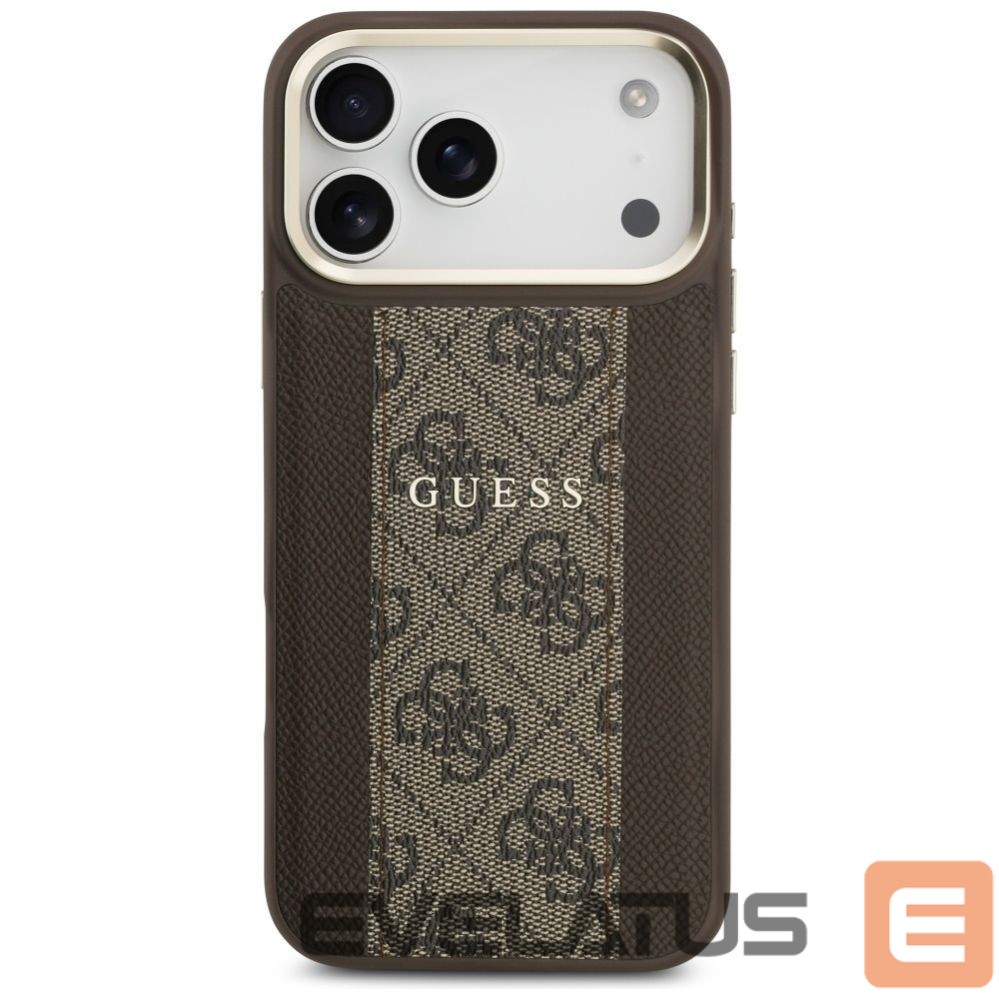 Citas preces Guess Guess 4G Stripe MagSafe case for iPhone 17 Pro Max - brown