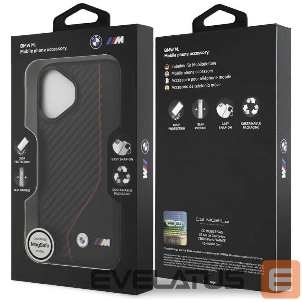 Citas preces BMW BMW M Carbon Line & Logo MagSafe Case for iPhone 17 - Red