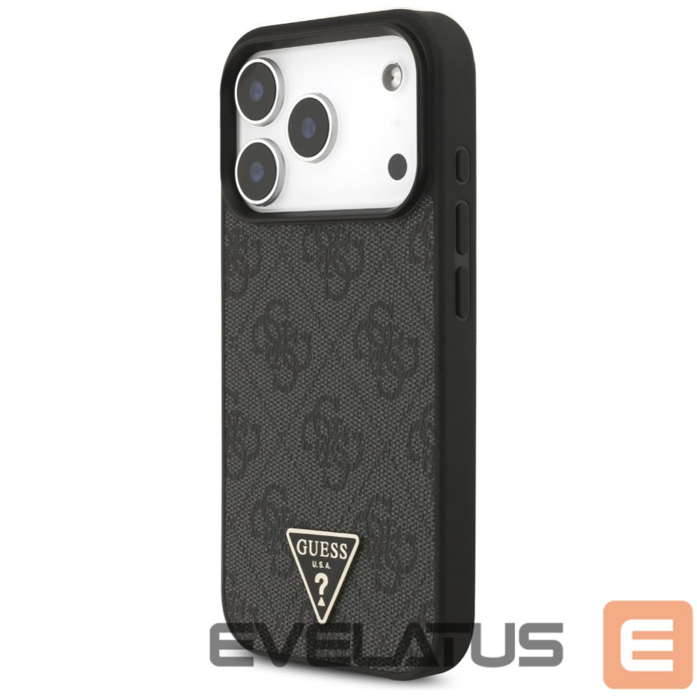 Citas preces Guess Guess 4G Strap Triangle Logo MagSafe case for iPhone 17 Pro - black