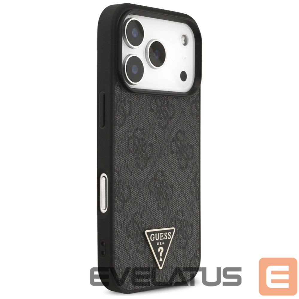 Citas preces Guess Guess 4G Strap Triangle Logo MagSafe case for iPhone 17 Pro - black