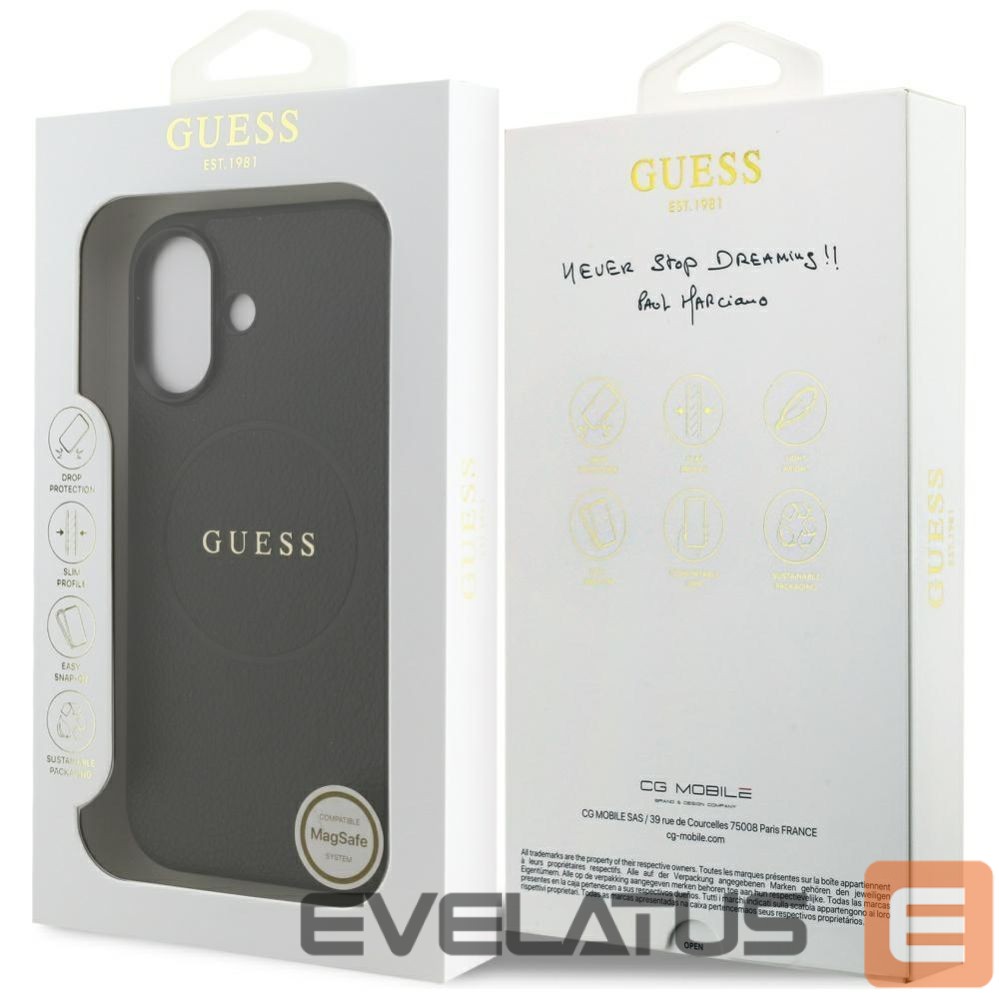 Citas preces Guess Guess Grained Ring MagSafe case for iPhone 17 - black