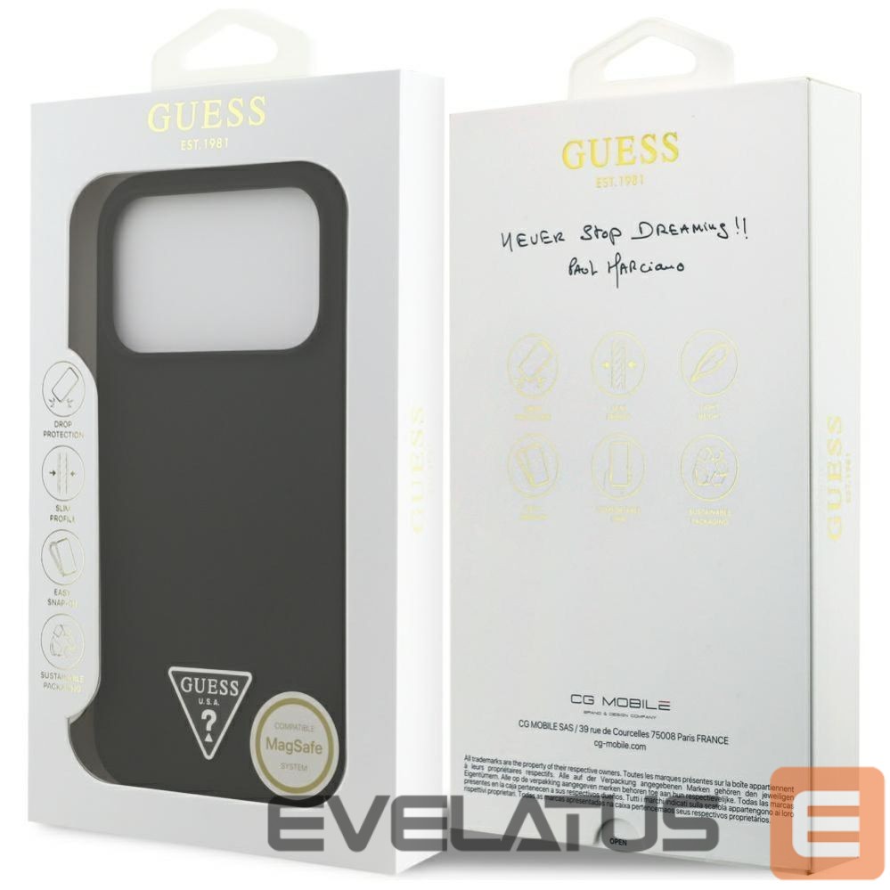 Citas preces Guess Guess Silicone Triangle Logo MagSafe Case for iPhone 17 Pro - Black
