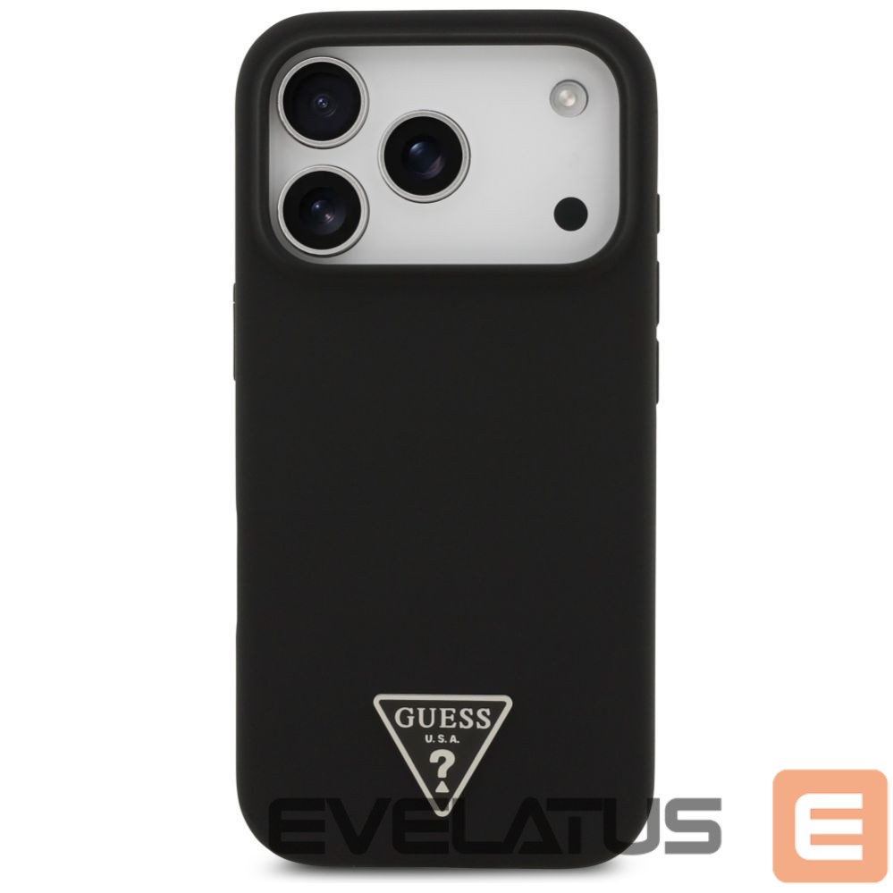 Citas preces Guess Guess Silicone Triangle Logo MagSafe Case for iPhone 17 Pro - Black