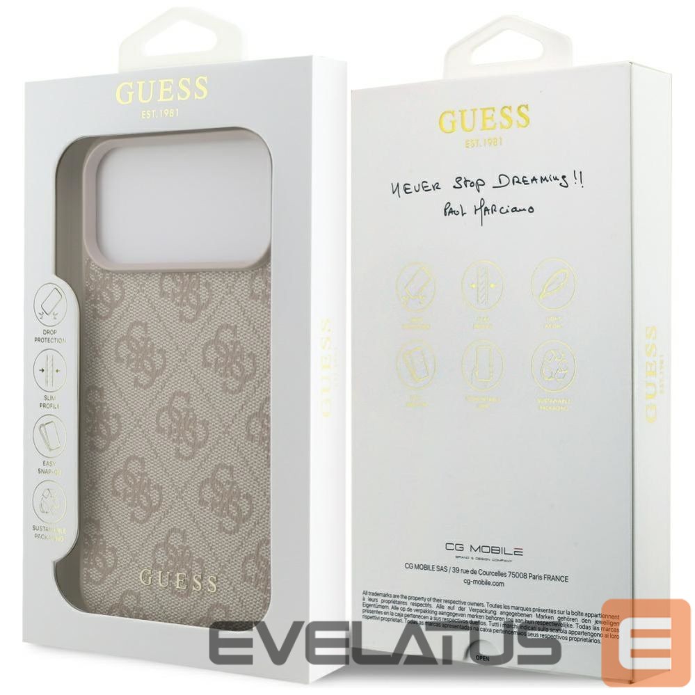 Citas preces Guess Guess 4G Classic Case for iPhone 17 Pro Max - Pink