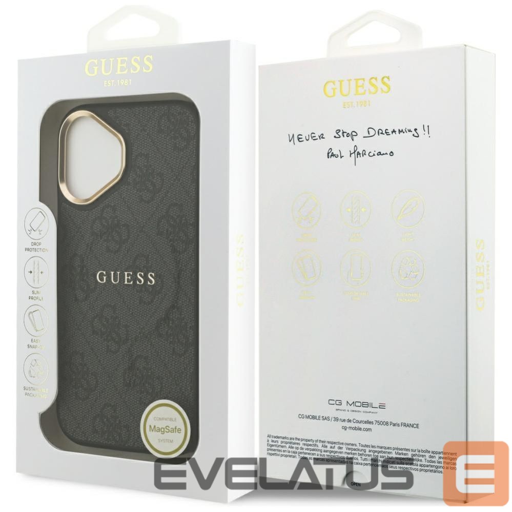 Citas preces Guess Guess 4G PU Classic Logo MagSafe case for iPhone 17 - black