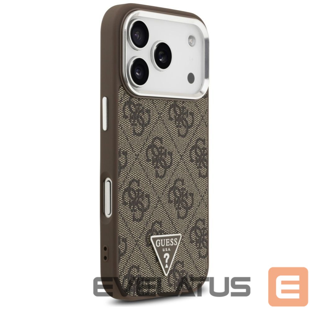 Citas preces Guess Guess 4G Triangle Logo MagSafe case for iPhone 17 Pro - brown