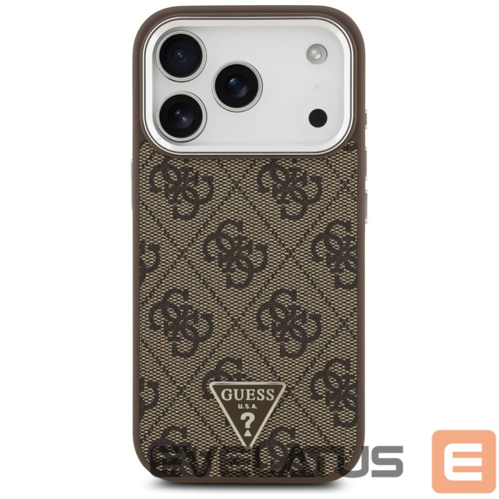 Citas preces Guess Guess 4G Triangle Logo MagSafe case for iPhone 17 Pro - brown