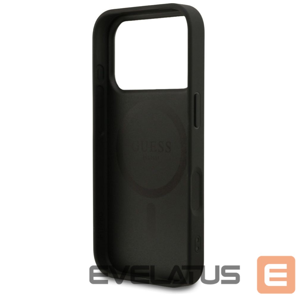 Citas preces Guess Guess Grained Ring MagSafe case for iPhone 17 Pro - black