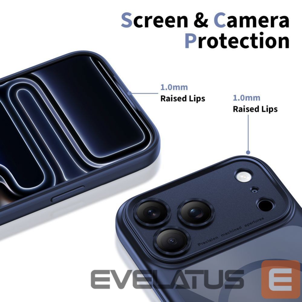 Citas preces Tech-Protect Tech-Protect Magpeak Magsafe CC Case for iPhone 17 Pro - Clear Navy Blue