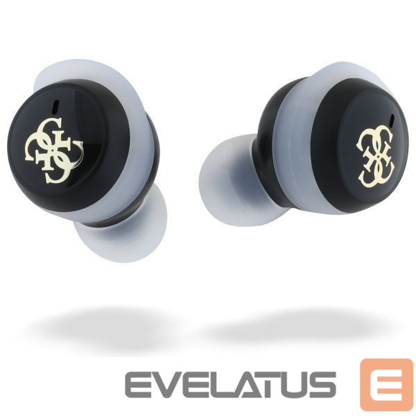 Citas preces Guess Guess Bluetooth headphones GUTWSJ144ESK TWS + docking station black/black Iridescent 4G Printed Logo