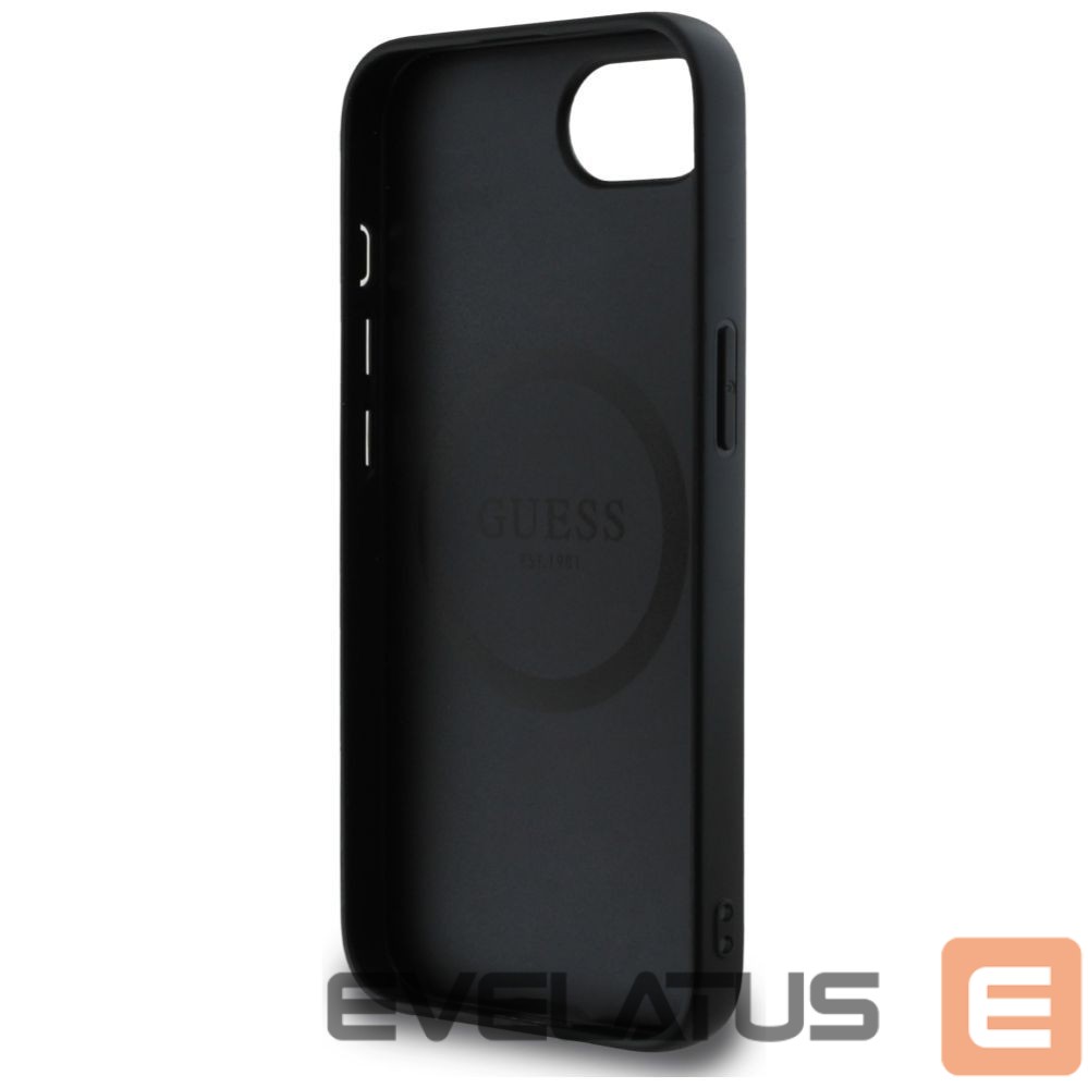 Citas preces Guess Guess 4G Script Logo MagSafe case for iPhone 16e - black