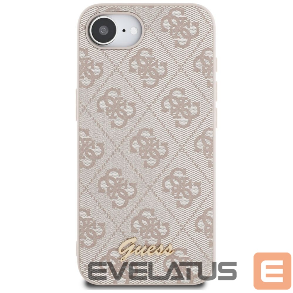 Citas preces Guess Guess 4G Script Logo MagSafe iPhone 16e Case - Pink
