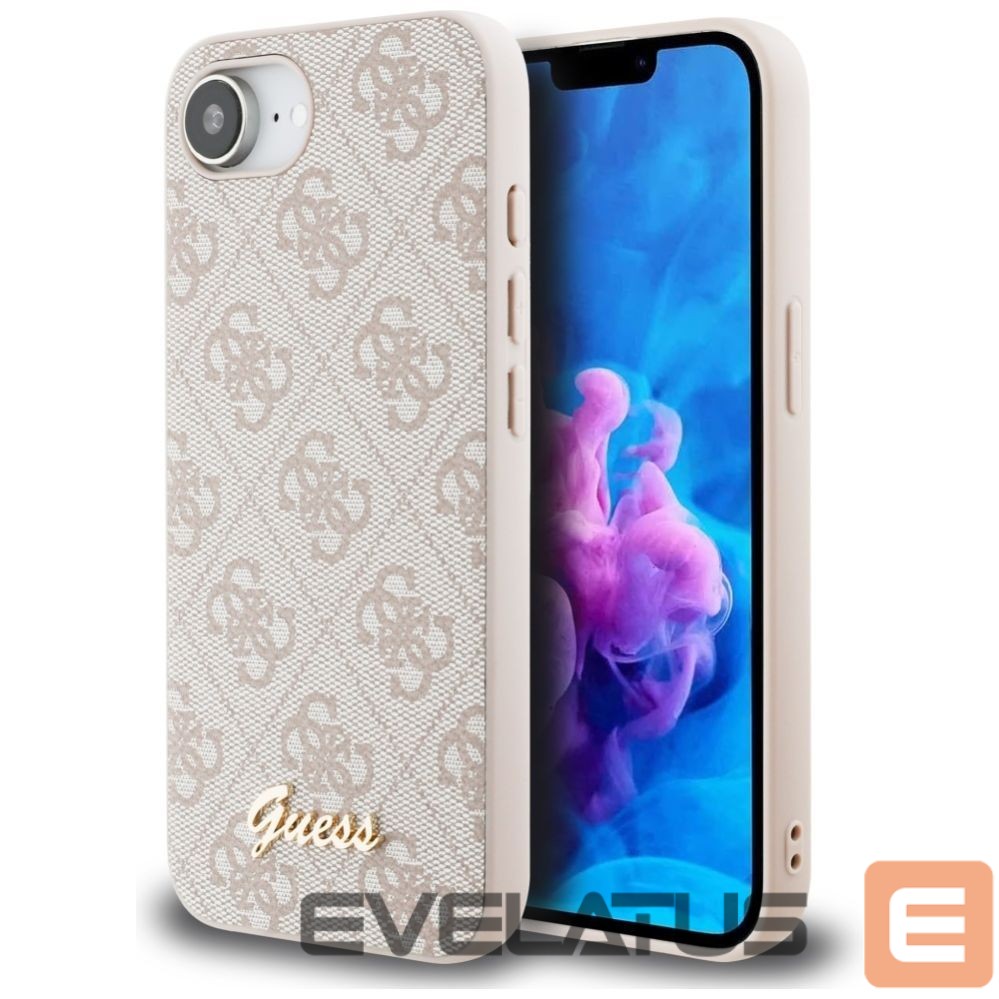 Citas preces Guess Guess 4G Script Logo MagSafe iPhone 16e Case - Pink