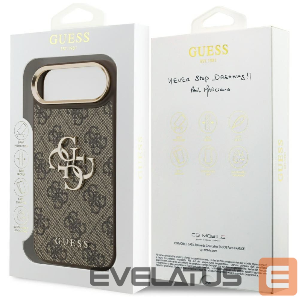 Citas preces Guess Guess 4G Big 4G Classic Logo Case for iPhone Air - Brown and Gold
