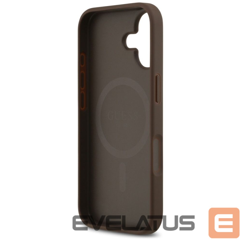 Citas preces Guess Guess 4G Circle Classic Logo MagSafe case for iPhone 17 - brown