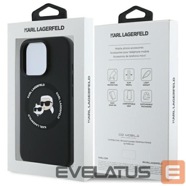 Citas preces Karl Lagerfeld Karl Lagerfeld KLHMP16XSKCHTCK iPhone 16 Pro Max 6.9" black/black hardcase Silicone Karl&Choupette Heads MagSafe