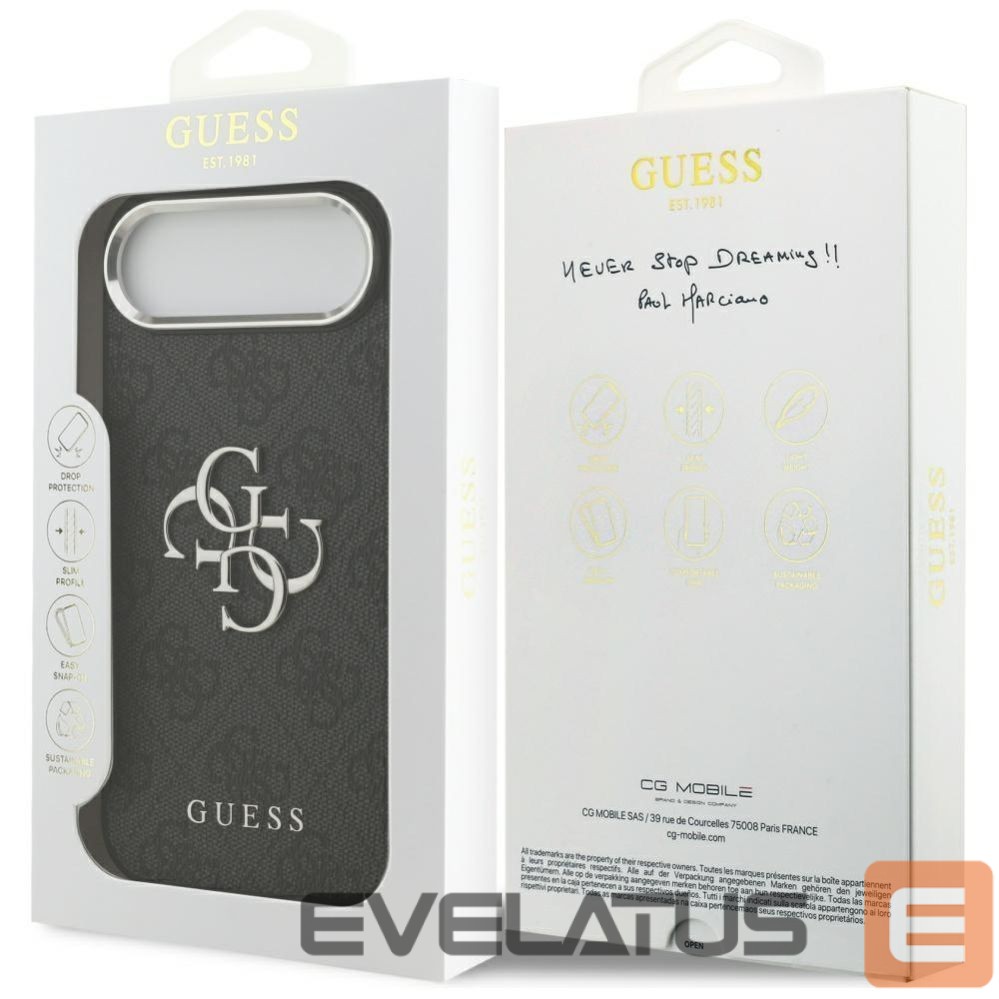 Citas preces Guess Guess 4G Big 4G Classic Logo case for iPhone 17 Air - black