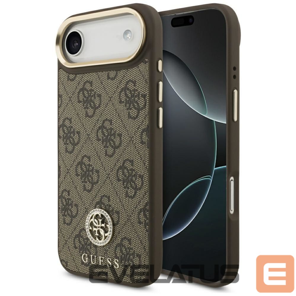 Citas preces Guess Guess 4G Strass Logo MagSafe Case for iPhone Air - Brown