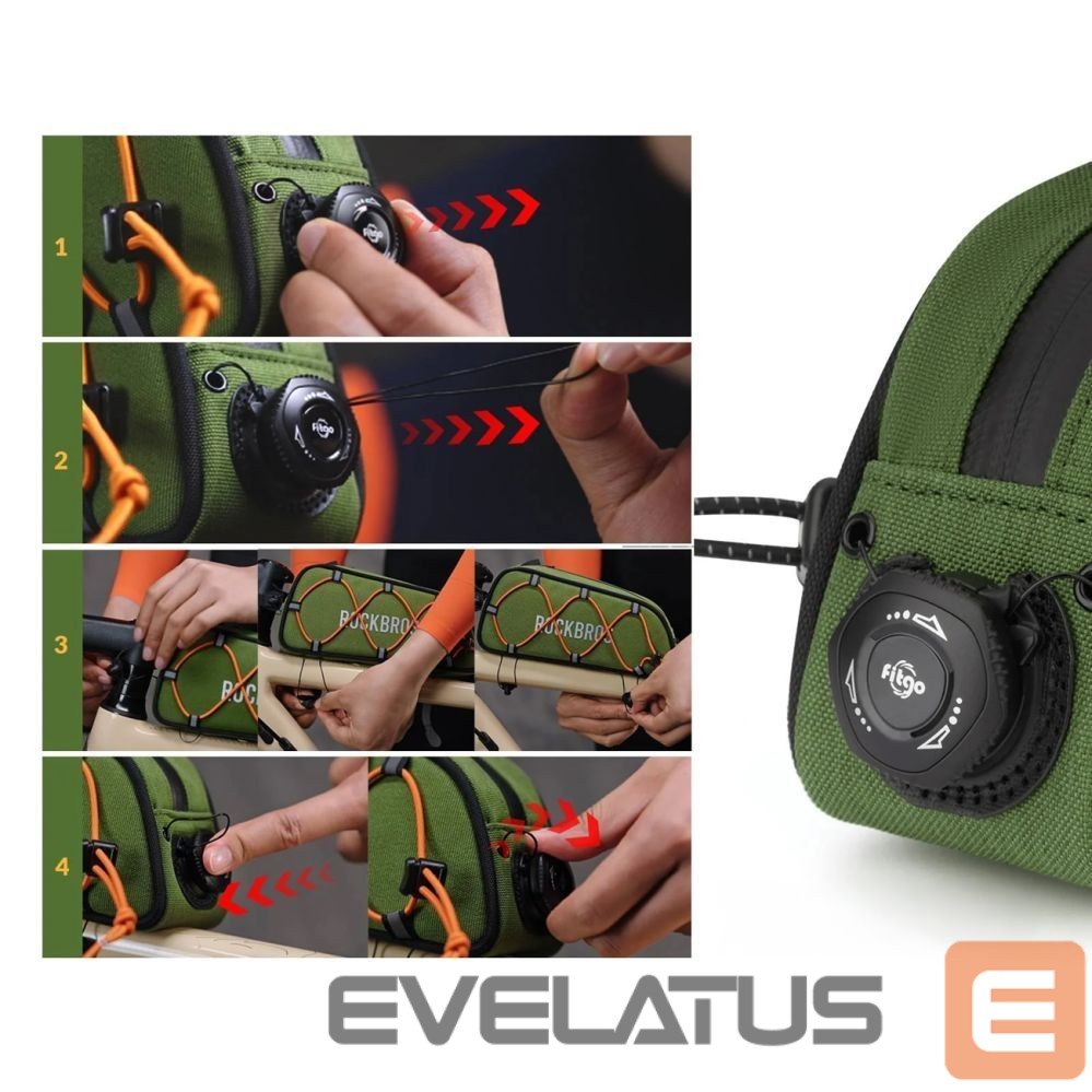 Citas preces Rockbros Rockbros 30120045001 ROAD TO SKY bicycle bag for the top frame tube, waterproof, 0.7L - green