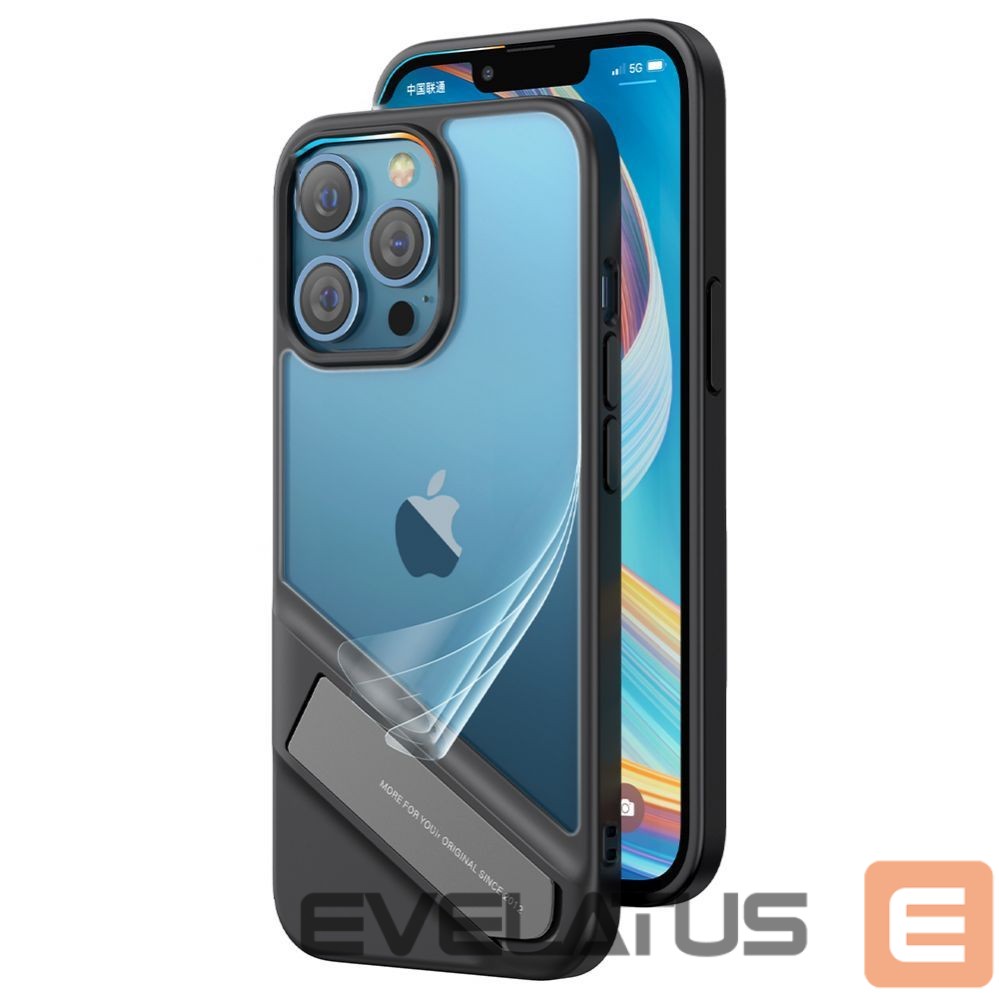 Aizmugurējais vāciņš Ugreen Ugreen Fusion Kickstand Case iPhone 13 Pro Hard Cover with Gel Frame and Stand black (90153)