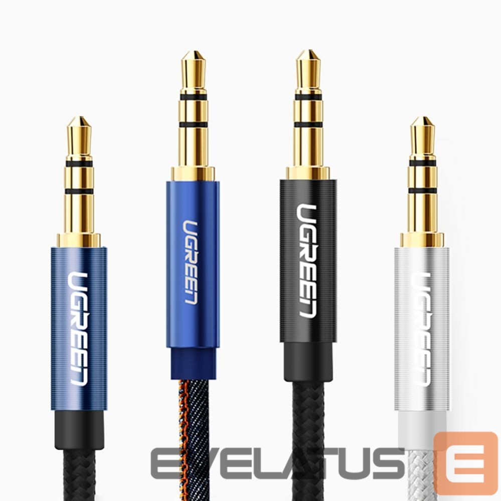Kabelis Ugreen Ugreen angled AUX cable 2 x mini jack 3.5 mm 1m blue (AV112)