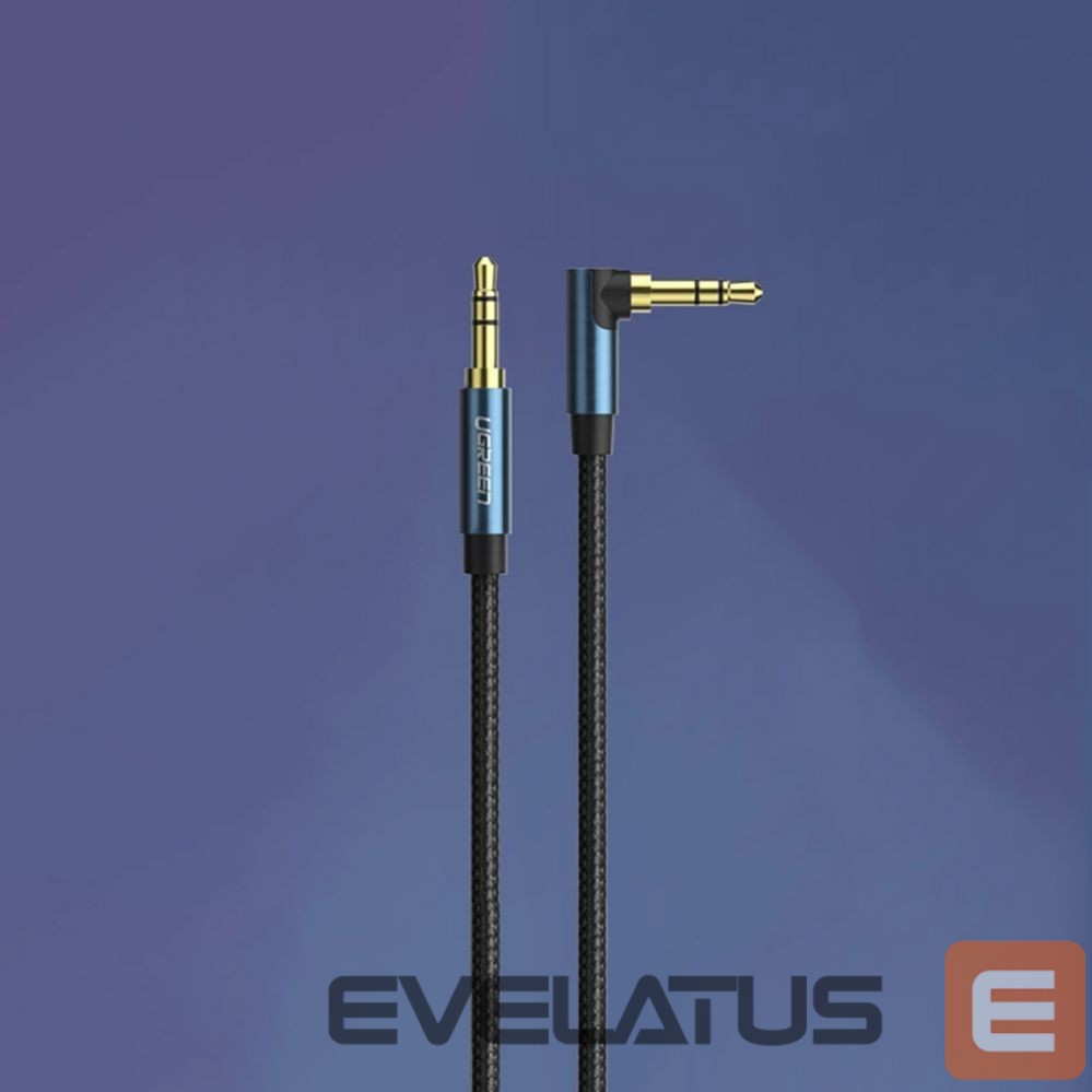 Kabelis Ugreen Ugreen angled AUX cable 2 x mini jack 3.5 mm 1m blue (AV112)