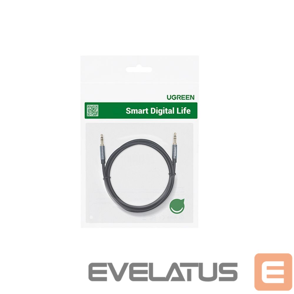 Kabelis Ugreen Ugreen angled AUX cable 2 x mini jack 3.5 mm 1m blue (AV112)