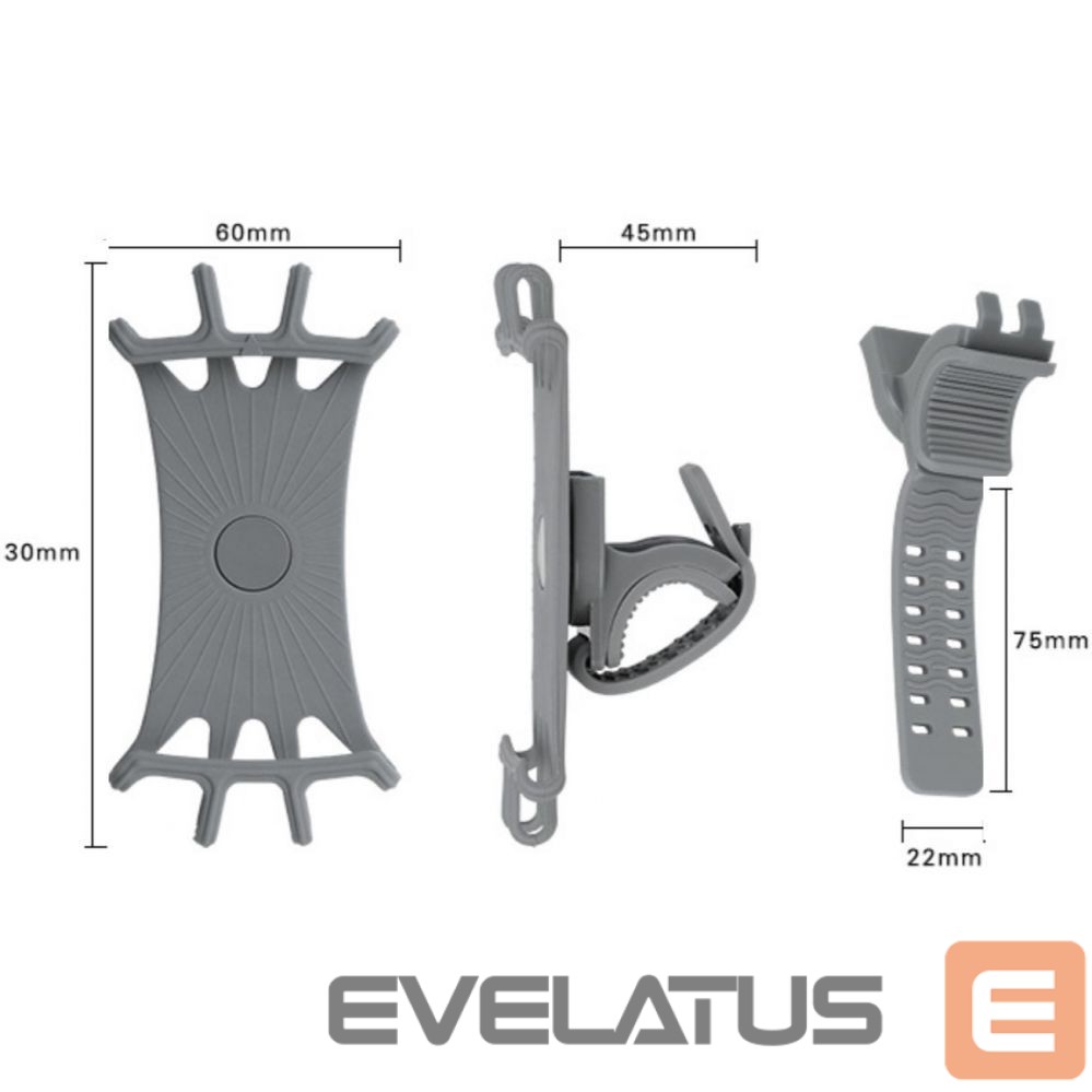 Auto turētājs Hurtel Swivel silicone bike holder with replaceable head - black