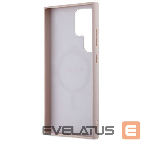 Aizmugurējais vāciņš Guess Guess 4G Collection Leather Metal Logo MagSafe Case for Samsung Galaxy S24 Ultra - Pink