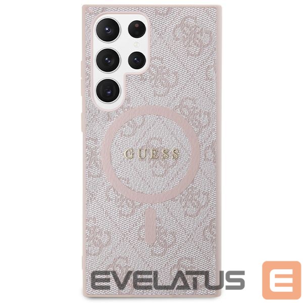 Aizmugurējais vāciņš Guess Guess 4G Collection Leather Metal Logo MagSafe Case for Samsung Galaxy S24 Ultra - Pink